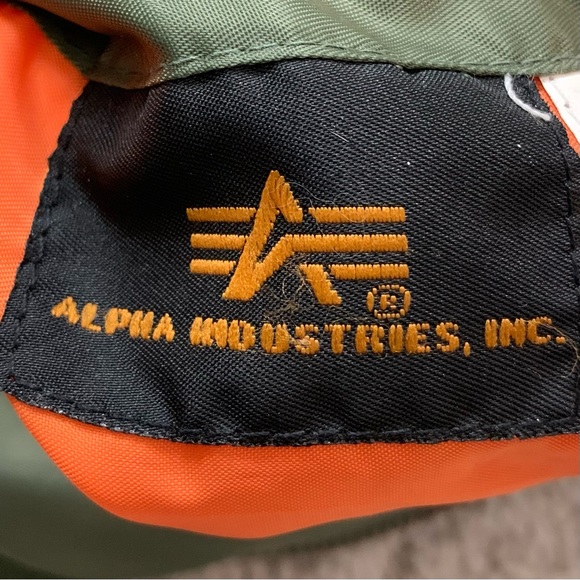 Boy's ALPHA INDUSTRIES Olive Green MA-1 Military AIR FORCE Flight JACKET S - Picture 4 of 9